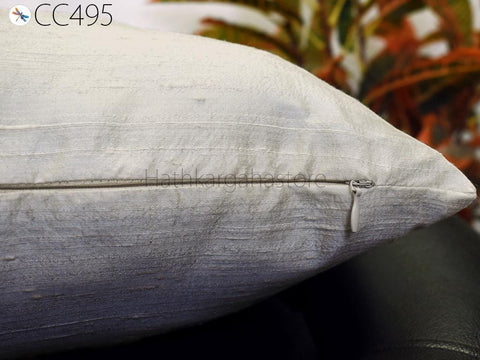Ivory Dupioni Pure Silk Pillowcase | Rectangle Handmade Lumbar | Throw Pillow | Home Decor Silk Cushion Cover | HouseWarming Gift Her / Him