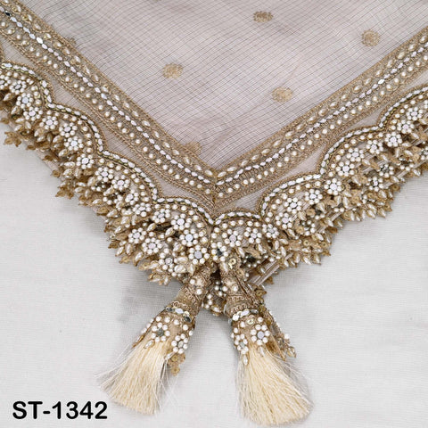 Royal Pure Silk Kota Check Tissue Zari Silk Dupatta, Handcrafted Indian Kota Doria Bridal Veil Scarf Gift
