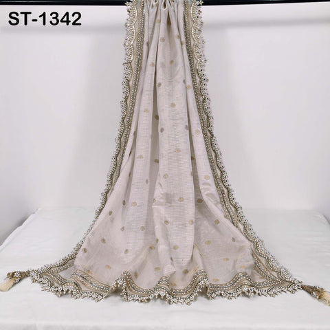 Royal Pure Silk Kota Check Tissue Zari Silk Dupatta, Handcrafted Indian Kota Doria Bridal Veil Scarf Gift