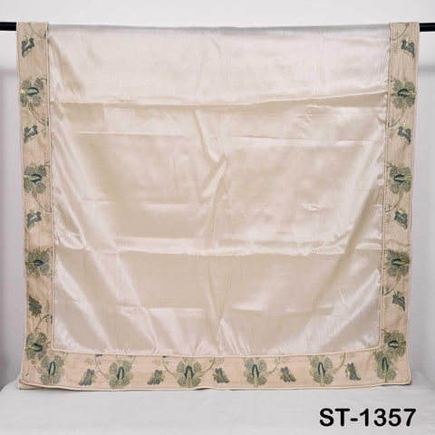 Embroidered Tussar Silk Dupatta, Handcrafted Indian Bridal Veil Scarf Gift
