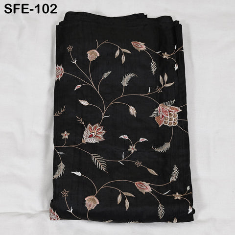 Pure Tussar Silk Embroidery Fabric by the yard Indian Embroidered Raw Silk Wild Natural Handmade Peace Silk Tussah Dresses Material Costumes