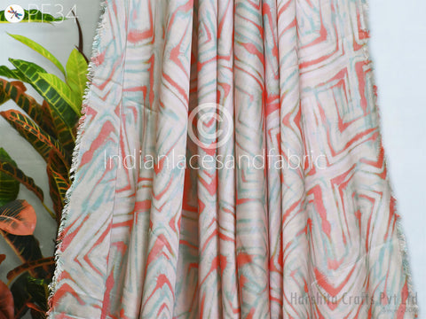 Beautiful Satin Georgette Printed Fabric, Cotton Fabric, Indian Fabric, fabric by yard, Satin Georgette Printed Cotton womens clothing