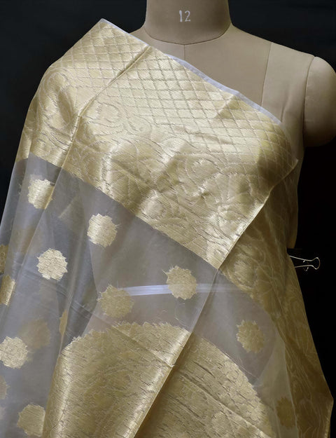 White Dyeable Indian Kora Silk Dupatta Organza Scarves Gift Her Women Brocade Evening Stole, Dyeable Dupatta, Scarfs