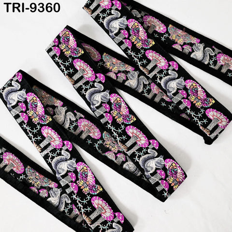 a collection of colorful, patterned fabric pieces arranged on a white background.