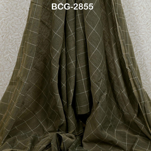 a close-up view of a fabric with a checkered pattern, featuring a dark green color.