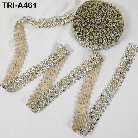 1 Meter Gold Mirror Trim: Scallop Edge Sari Border (3.81cm)