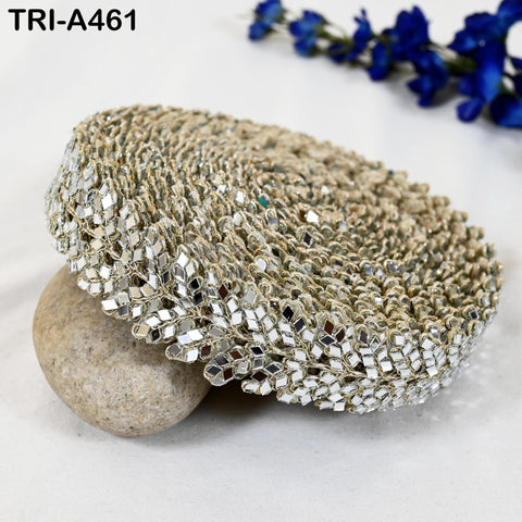 1 Meter Gold Mirror Trim: Scallop Edge Sari Border (3.81cm)