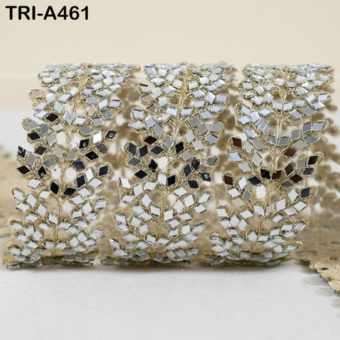 1 Meter Gold Mirror Trim: Scallop Edge Sari Border (3.81cm)