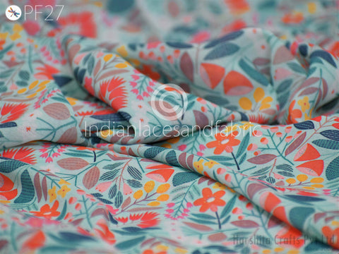 Indian Satin Georgette, indian cotton, Hand stamped printing, by the yard, Indian Fabric, Peace Block Print Fabric, sewing and quilting fabric