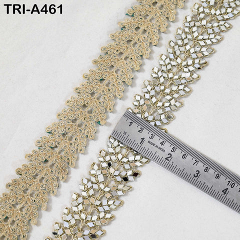 1 Meter Gold Mirror Trim: Scallop Edge Sari Border (3.81cm)