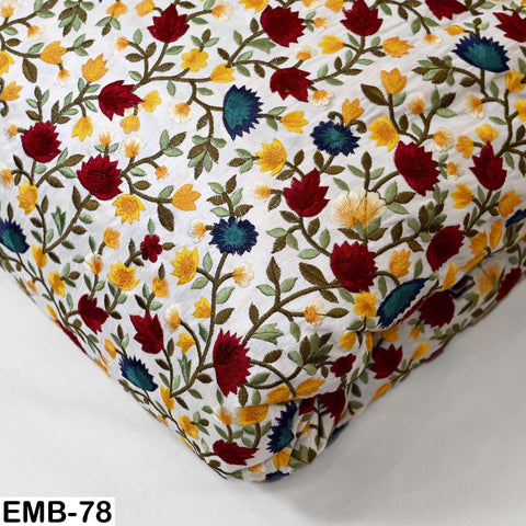 Embroidered Fabric by the Yard Sewing DIY Crafting Indian Embroidery Wedding Dresses Fabric Costumes Upholstery Cushion Covers Table Runners