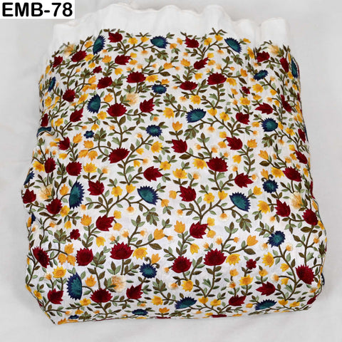 Embroidered Fabric by the Yard Sewing DIY Crafting Indian Embroidery Wedding Dresses Fabric Costumes Upholstery Cushion Covers Table Runners