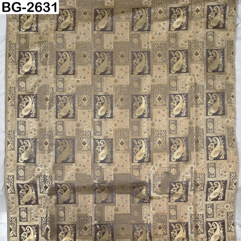 Indian Banarasi Brocade Fabric: Floral Zari Weave, Blended Silk (1 Yard)