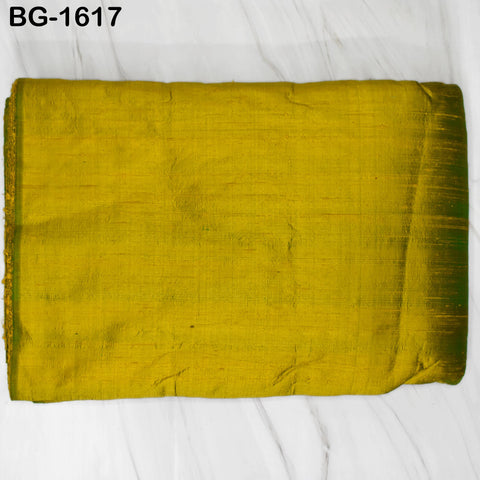 Iridescent Yellow Green Dupioni Silk Fabric: 100% Pure Raw Silk by the Yard