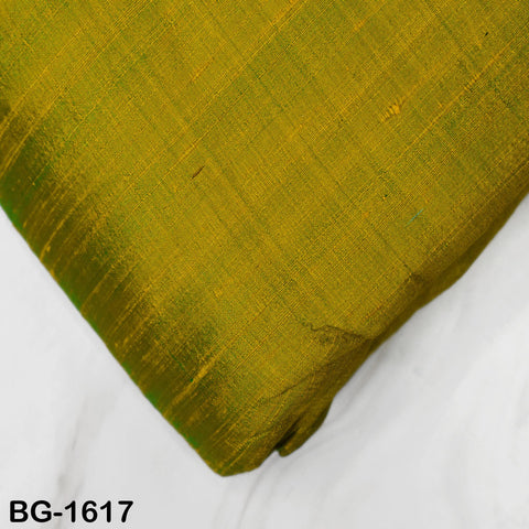 Iridescent Yellow Green Dupioni Silk Fabric: 100% Pure Raw Silk by the Yard
