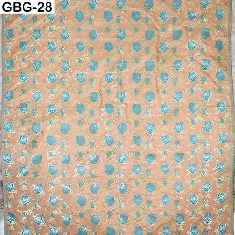 Indian Brocade Fabric by Yard: Banarasi Blended Silk, Renaissance Dress Material (1 Yard)