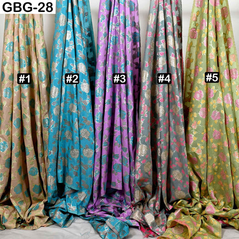 Indian Brocade Fabric by Yard: Banarasi Blended Silk, Renaissance Dress Material (1 Yard)