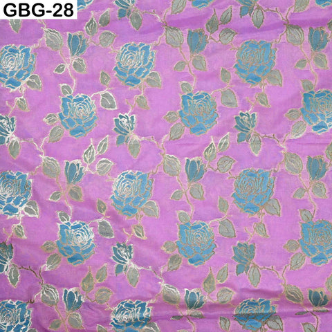 Indian Brocade Fabric by Yard: Banarasi Blended Silk, Renaissance Dress Material (1 Yard)