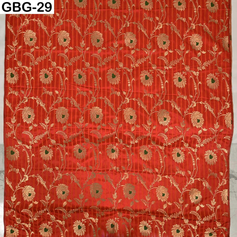 Indian Brocade Fabric by Yard: Banarasi Blended Silk, Renaissance Dress Material (1 Yard)