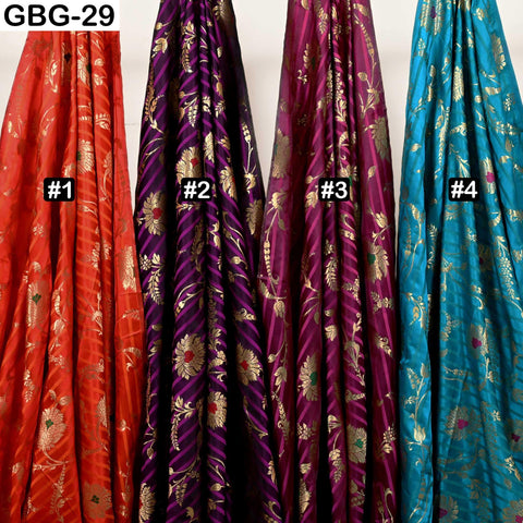 Indian Brocade Fabric by Yard: Banarasi Blended Silk, Renaissance Dress Material (1 Yard)