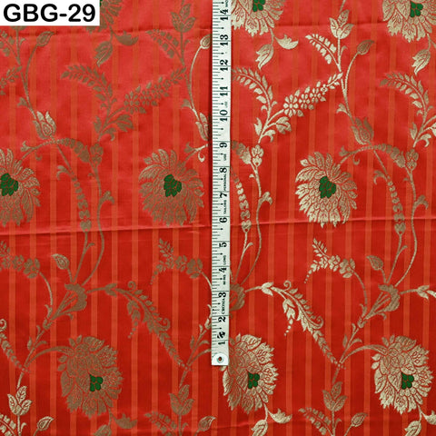 Indian Brocade Fabric by Yard: Banarasi Blended Silk, Renaissance Dress Material (1 Yard)