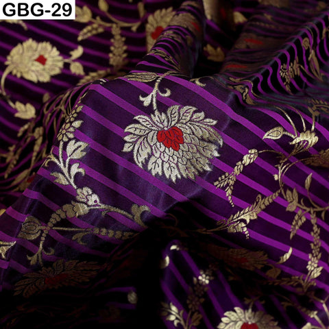 Indian Brocade Fabric by Yard: Banarasi Blended Silk, Renaissance Dress Material (1 Yard)