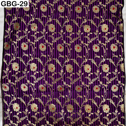 Indian Brocade Fabric by Yard: Banarasi Blended Silk, Renaissance Dress Material (1 Yard)