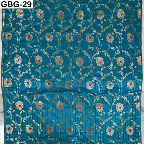 Indian Brocade Fabric by Yard: Banarasi Blended Silk, Renaissance Dress Material (1 Yard)