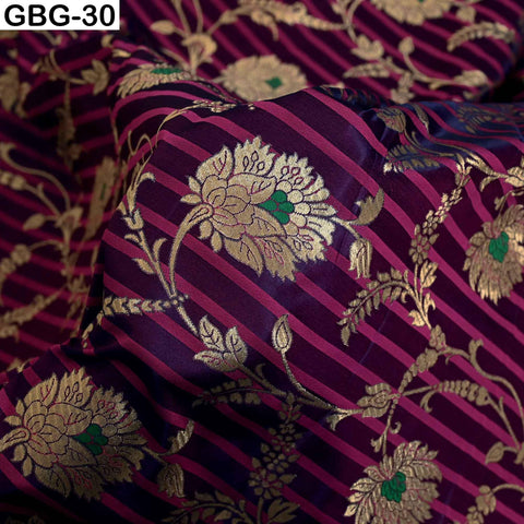 Indian Brocade Fabric by Yard: Banarasi Blended Silk, Renaissance Dress Material (1 Yard)