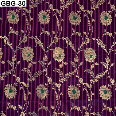 Indian Brocade Fabric by Yard: Banarasi Blended Silk, Renaissance Dress Material (1 Yard)