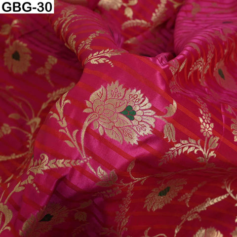 Indian Brocade Fabric by Yard: Banarasi Blended Silk, Renaissance Dress Material (1 Yard)