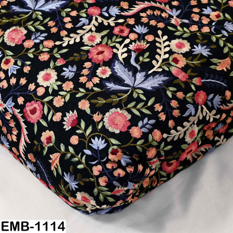 Indian Floral Embroidered Viscose Fabric: 57" Wide, Sewing & Crafts (1 Yard)