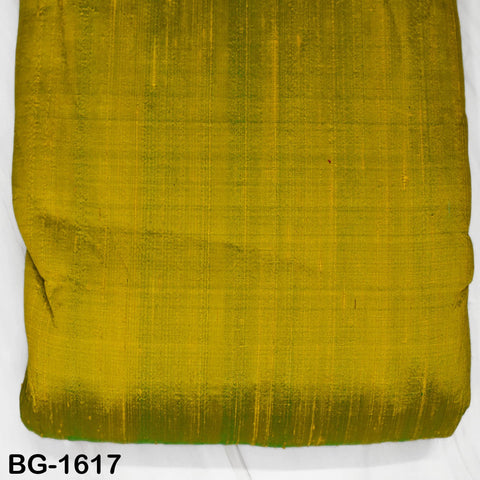 Iridescent Yellow Green Dupioni Silk Fabric: 100% Pure Raw Silk by the Yard