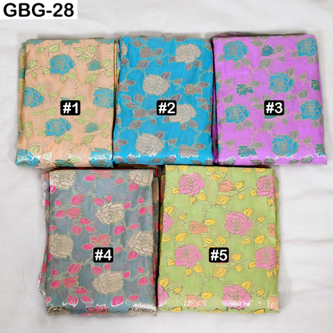 Indian Brocade Fabric by Yard: Banarasi Blended Silk, Renaissance Dress Material (1 Yard)