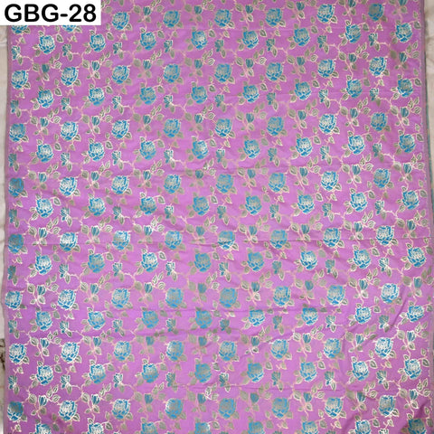 Indian Brocade Fabric by Yard: Banarasi Blended Silk, Renaissance Dress Material (1 Yard)