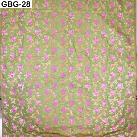 Indian Brocade Fabric by Yard: Banarasi Blended Silk, Renaissance Dress Material (1 Yard)