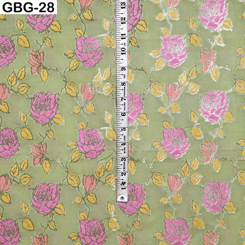 Indian Brocade Fabric by Yard: Banarasi Blended Silk, Renaissance Dress Material (1 Yard)