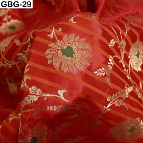 Indian Brocade Fabric by Yard: Banarasi Blended Silk, Renaissance Dress Material (1 Yard)