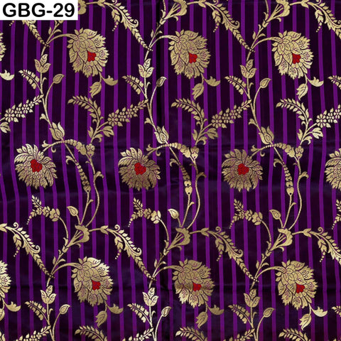 Indian Brocade Fabric by Yard: Banarasi Blended Silk, Renaissance Dress Material (1 Yard)