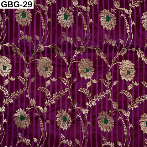 Indian Brocade Fabric by Yard: Banarasi Blended Silk, Renaissance Dress Material (1 Yard)