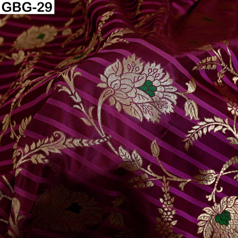 Indian Brocade Fabric by Yard: Banarasi Blended Silk, Renaissance Dress Material (1 Yard)