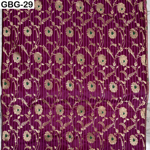Indian Brocade Fabric by Yard: Banarasi Blended Silk, Renaissance Dress Material (1 Yard)