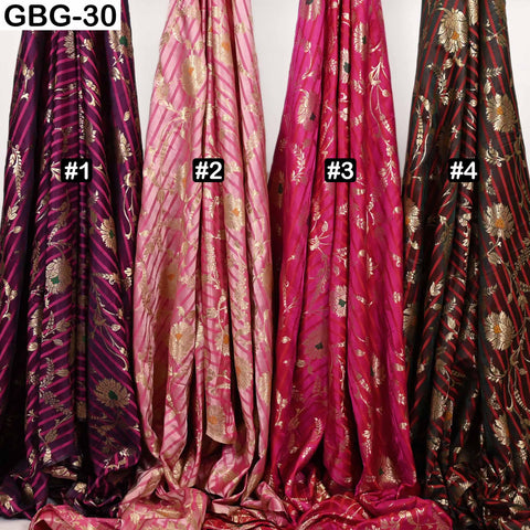 Indian Brocade Fabric by Yard: Banarasi Blended Silk, Renaissance Dress Material (1 Yard)