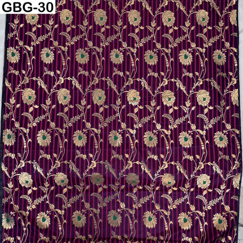 Indian Brocade Fabric by Yard: Banarasi Blended Silk, Renaissance Dress Material (1 Yard)