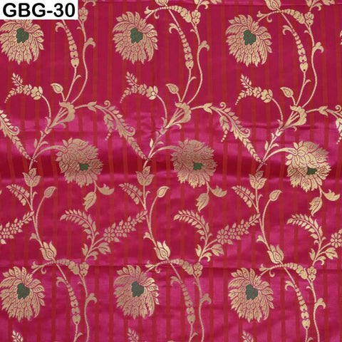 Indian Brocade Fabric by Yard: Banarasi Blended Silk, Renaissance Dress Material (1 Yard)