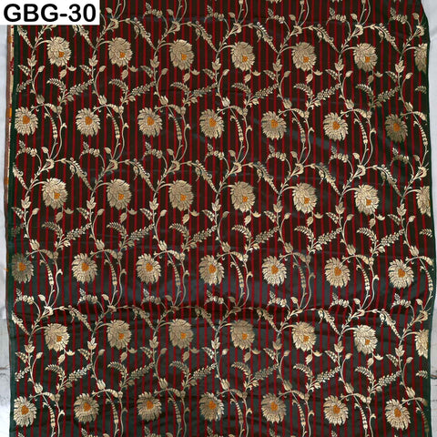 Indian Brocade Fabric by Yard: Banarasi Blended Silk, Renaissance Dress Material (1 Yard)