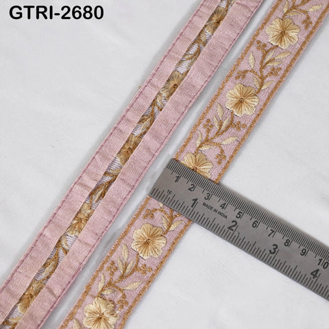 9 Yard Embroidered Viscose Ribbon Trim, Floral Design, Sewing Craft Supplies (3cm)