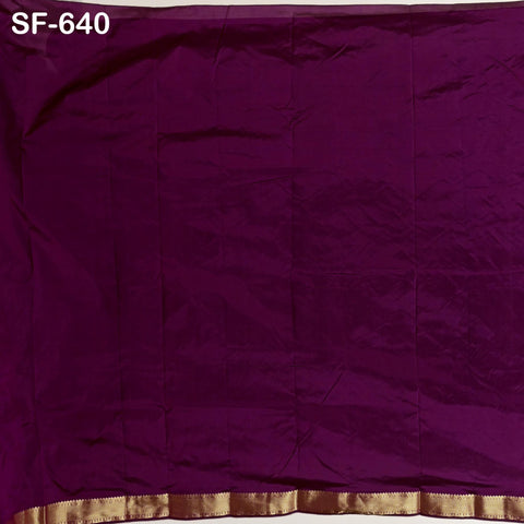Pure Silk Brocade Fabric by Yard, Wine Gold Zari Border, Wedding Costume Home Decor