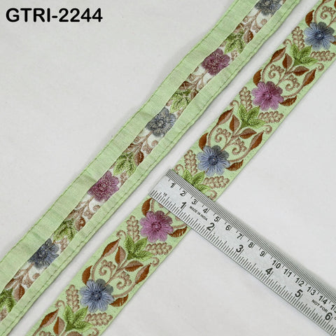 9 Yard Indian Embroidery Ribbons Embroidered Fabric Trim Embellish Saree Tape Sewing Crafting Border Wedding Dress Costume Accessories 32mm
