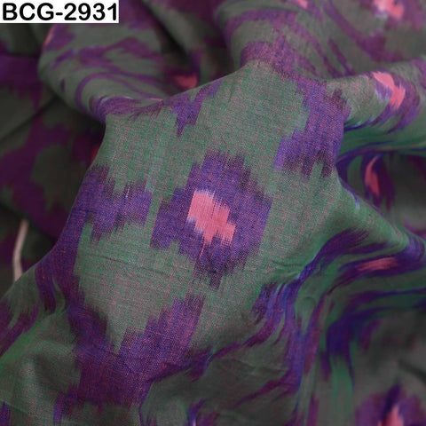 Purple Ikat Handloom Cotton Fabric by the Yard: Soft, Medium Weight, 44" Width